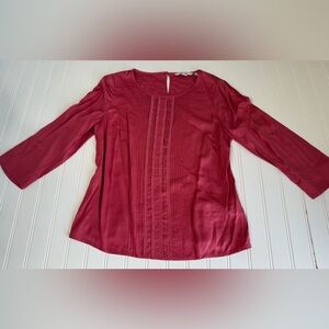 Boden Silk Blend Appliqué Pintuck Top Blouse US 4 Women. 1155